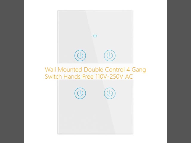 Wall Mounted Double Control 4 Gang Switch Hands Free 110V-250V AC