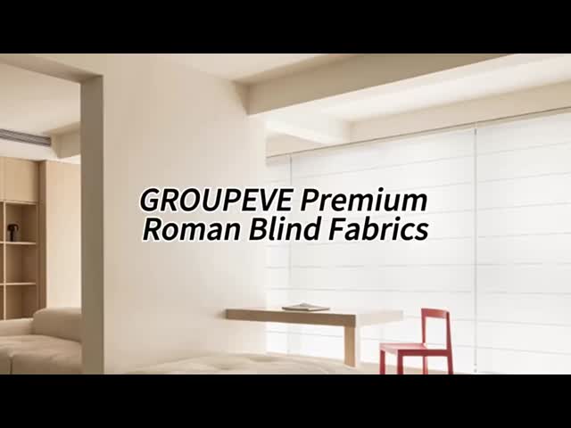 100% Polyester Blackout White Coating Roman Shades Fabrics For Modern Home Decor