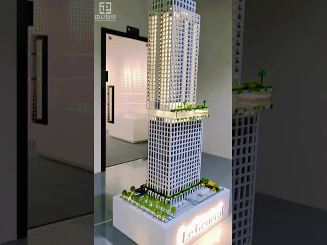 High-Rise Commercial Skyscraper Model Architectural Scale Model Sky Garden Office Tower Real Estate Urban Commercial Tower with LED Light