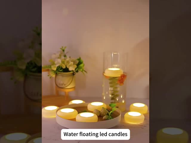 Battery Operated Fake Floating Candle 3 Inch Water Activated LED Floating Tea Lights