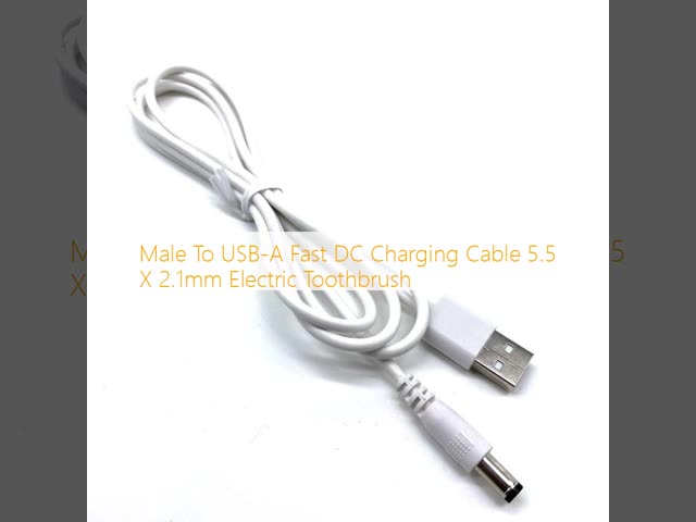 Male To USB-A Fast DC Charging Cable 5.5 X 2.1mm Electric Toothbrush