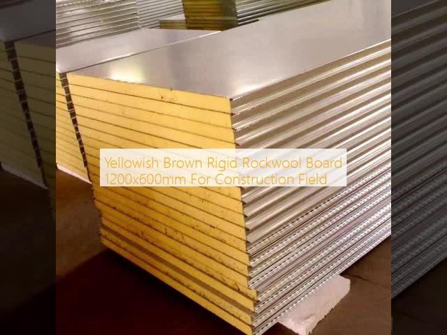 Yellowish Brown Rigid Rockwool Board 1200x600mm For Construction Field