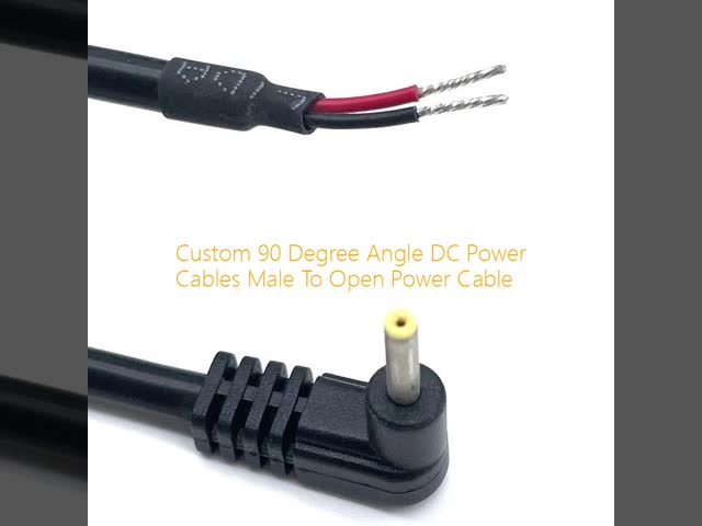 Custom 90 Degree Angle DC Power Cables Male To Open Power Cable