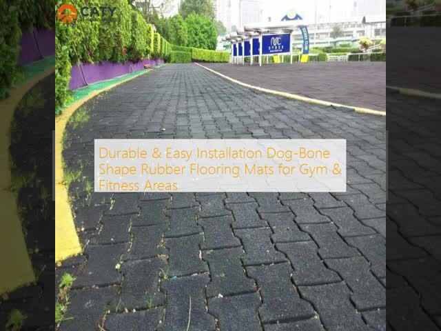 Industrial H-Profile Rubber Tiles , Interlocking Heavy-Duty Flooring for Weightlifting Platforms and Factory Use