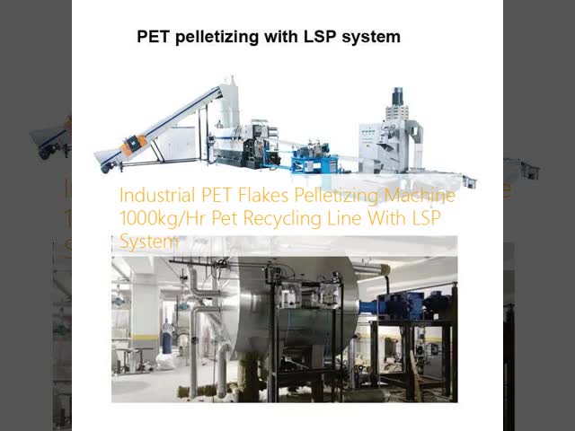 Industrial PET Flakes Pelletizing Machine 1000kg/Hr Pet Recycling Line With LSP System