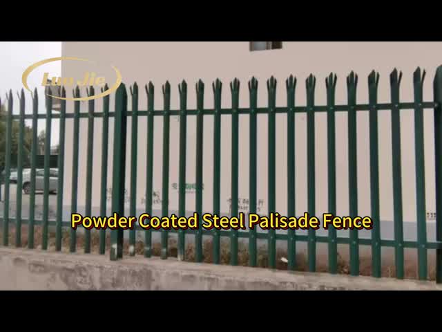 Wrought Iron Steel Palisade Fence Powder Coated For Border Angle Rail 1.8*3m