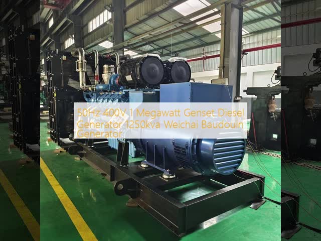 50Hz 400V 1 Megawatt Genset Diesel Generator 1250kva Weichai Baudouin Generator