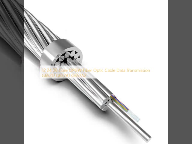 12 24 36 Core OPGW Fiber Optic Cable Data Transmission G652D G657A1 G657A2