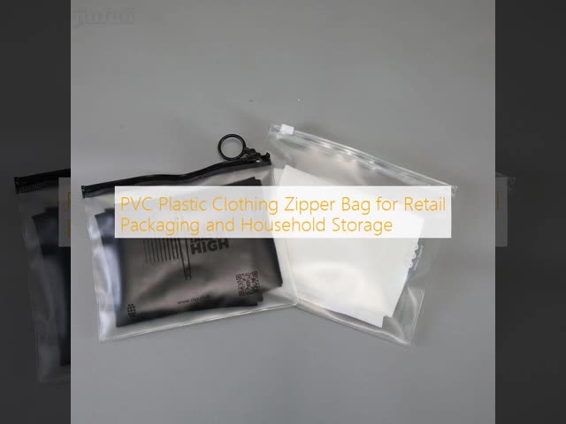 PVC Plastic Clothing Zipper Bag for Retail Packaging and Household Storage