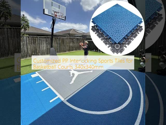 Customized PP Interlocking Sports Tiles for Basketball Courts 340x340mm