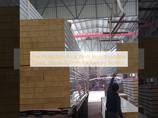 Fire Protection Rock Wool Rigid Insulation Panels 30mm-150mm for Factory Boilers