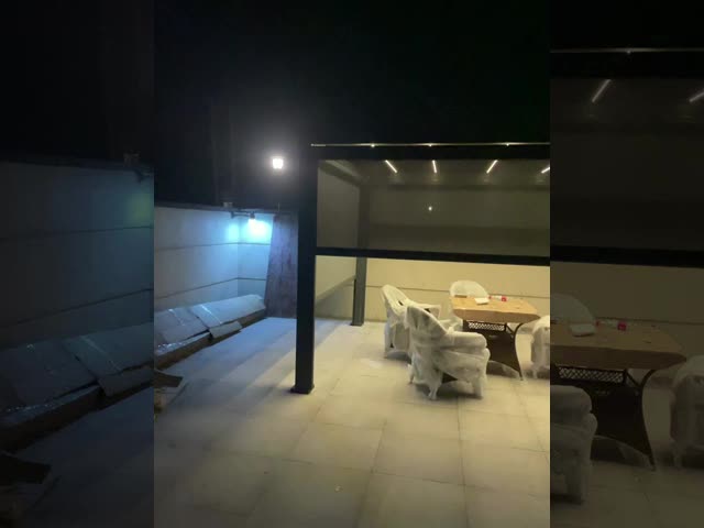 Outdoor Intelligent Adjustable Garden Aluminum Pergola With Waterproof Zip Blinds