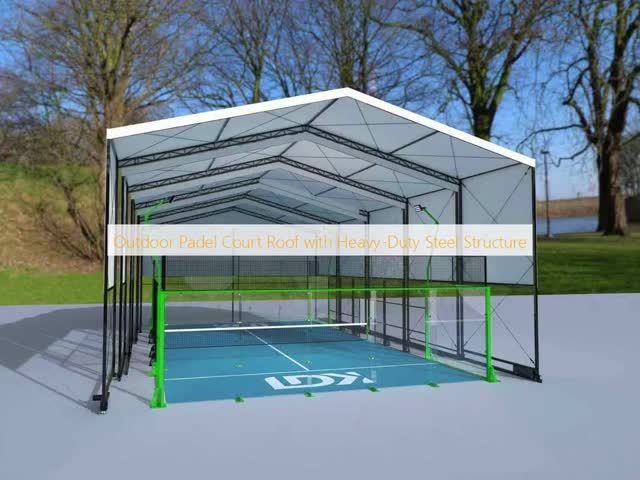 Outdoor Padel Court Roof with Heavy-Duty Steel Structure