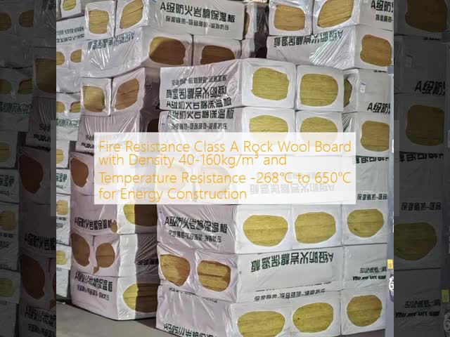 Fire Resistance Class A Rock Wool Board with Density 40-160kg/m³ and Temperature Resistance -268℃ to 650℃ for Energy Construction