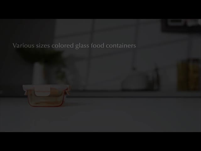 IKOO Customized Color Sprayed Stackable Glass Food Container with Vented Cool Lock PP Lid