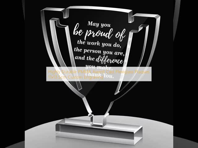 Highly Durable PMMA Award Cast Plexiglass Plaques 11x13.5cm Custom Engraving