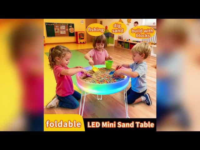 Interactive Kids' Foldable Touch Table with Color-Changing Lights and Music Waterproof Educational Sensory Toy for Children