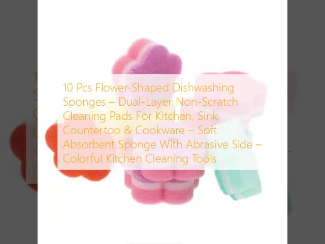 Flower-Shaped Dish Sponge – Non-Scratch Dual-Side Cleaning Sponge for Kitchen & Dishes