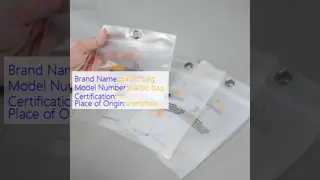 Custom Pe Opp Pvc Plastic Ziplock Clothing Bag Waterproof