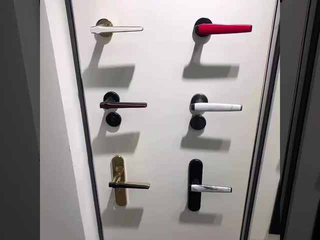 Modern Zinc Alloy Door Handle , Commercial Door Handle 58*85mm Customized Design