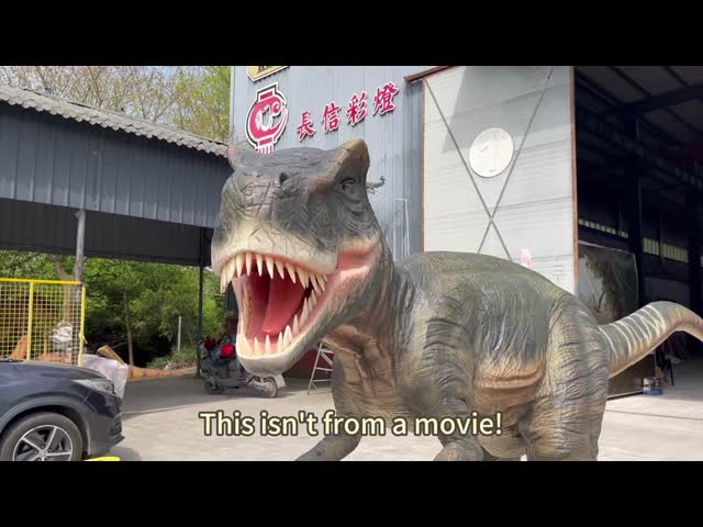 Realistic Carnotaurus Dinosaur Statue Outdoor Garden Display and Decoration