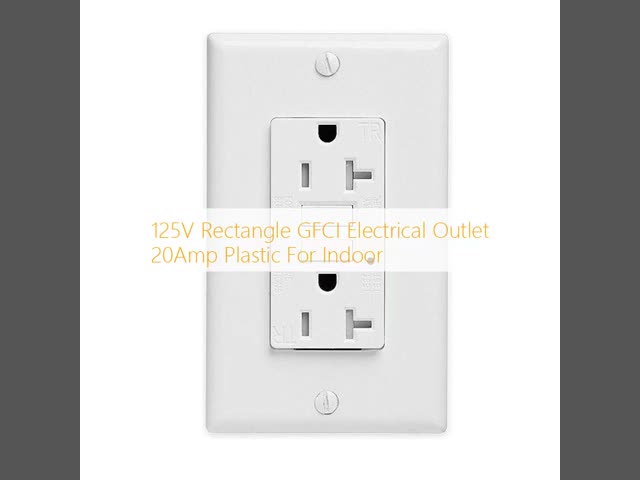 125V Rectangle GFCI Electrical Outlet 20Amp Plastic For Indoor