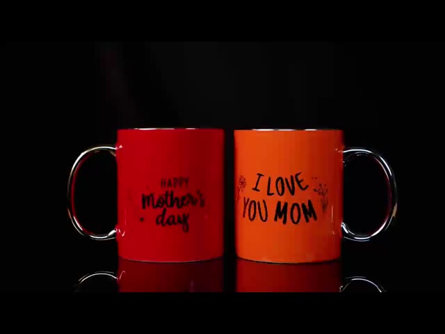 300ml Mother's Day Mug With Gold And Silver Electroplating For Ceramic Material