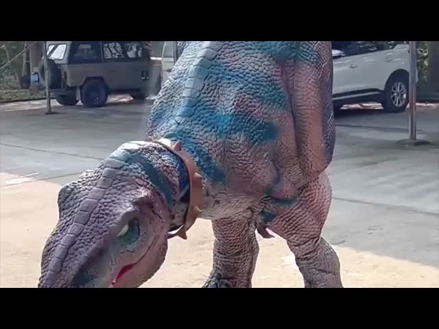 Lifelike Performance Walk In Dinosaur Costume Hidden Legs For Adult