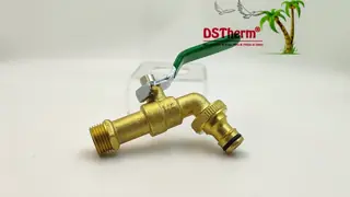 Gold Plated Heavy Duty Classic Green Iron Handle Bibcocks Water Spout Faucet Water Tap Spigot 1/2