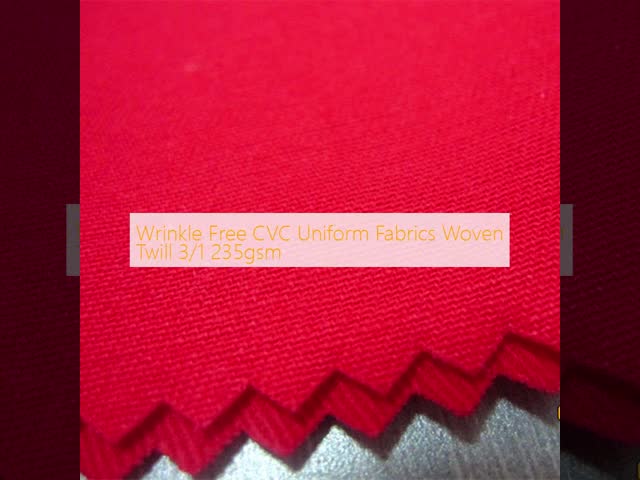 Wrinkle Free CVC Uniform Fabrics Woven Twill 3/1 235gsm