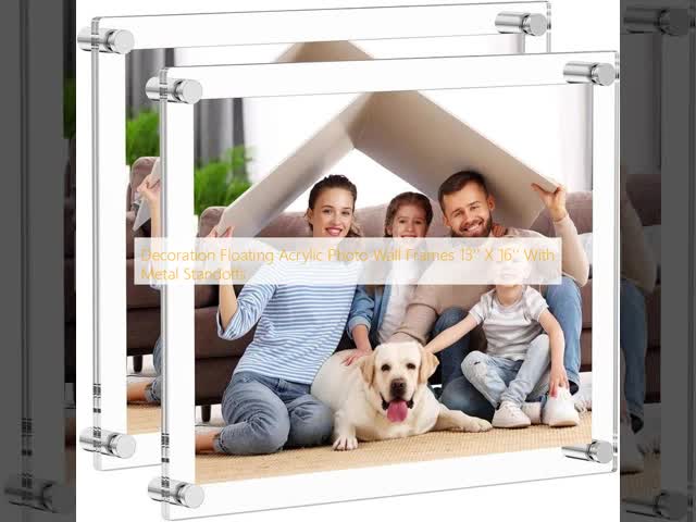 Decoration Floating Acrylic Photo Wall Frames 13'' X 16'' With Metal Standoffs