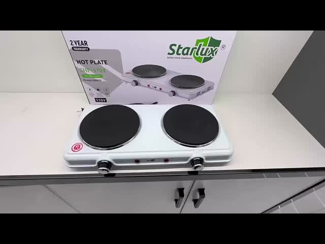 Portable 2000 Watt Cast Iron Mini Electric Heating Plate Two Burner Cooking Stove Electric With Temperature Control