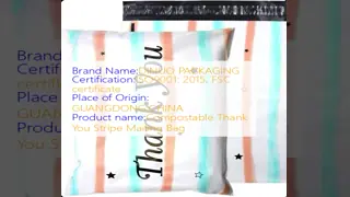 Sustainable Waterproof Compostable Mailing Bag With Color Stripe And Thank You Print For Packaging