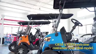 China Red 4+2 golf cart can carriage 6 passenger with 10 inch tyre and 4 kw motor low price high quality supplier