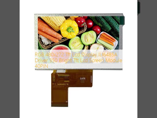 RGB 480x272 Tft Lcd Display ILI6485A Driver 350 Bright Tft Lcd Screen Module 40PIN