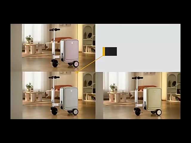 Electric carry-on luggage, 20-inch TSA-approved lockable trolley case, suitable for adults and children, smart cycling travel suitcase