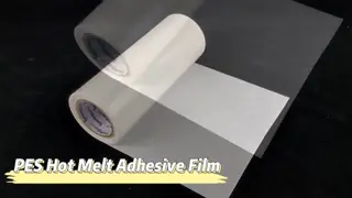 PES Warm smelten kleeffilm voor textielstof lamineren Warm smelten kleeffilm voor patch borduren