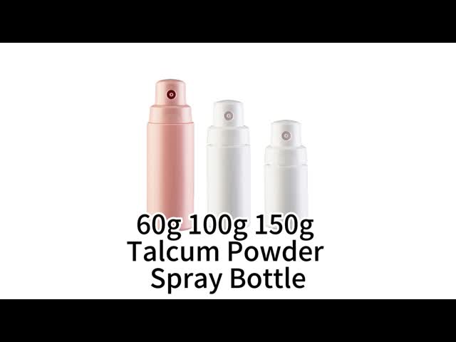Wholesale Plastic PE Powder Spray Bottle with Silkscreen Printing in 60G 100G 150G Sizes for Talcum Powder Packaging