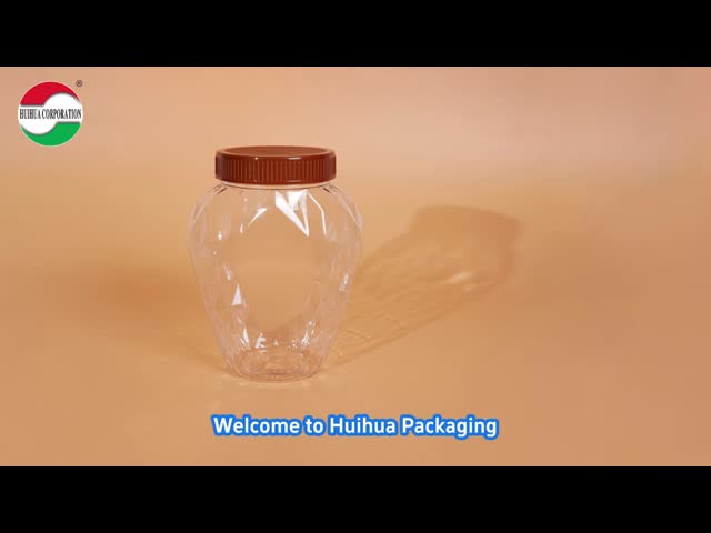 Factory 650ml Wide Mouth Plastic Jars Food Grade PET Bottle Clear Seal For Candy Cookie Food Cans With Lids