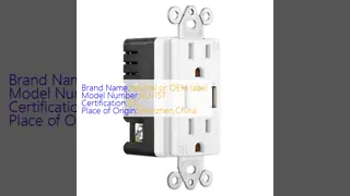 PC ABS Secure Type A USB Wall Outlet 15A 125V AC 60Hz