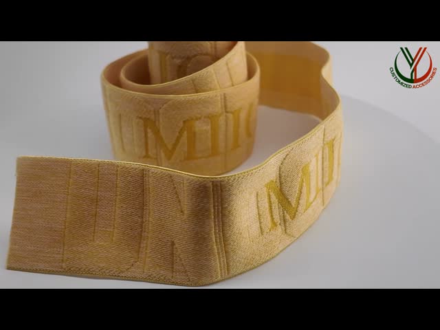 Custom Branded Logo 52mm Jacquard Elastic Band With Double Sided Material