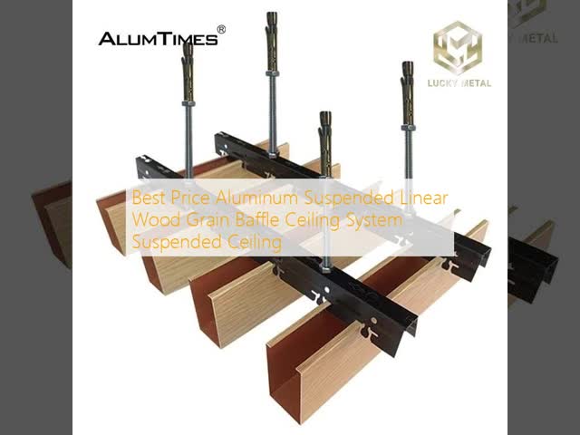 OEM Suspended Metal Wood aluminum metal ceilingTiles For Office Buildings