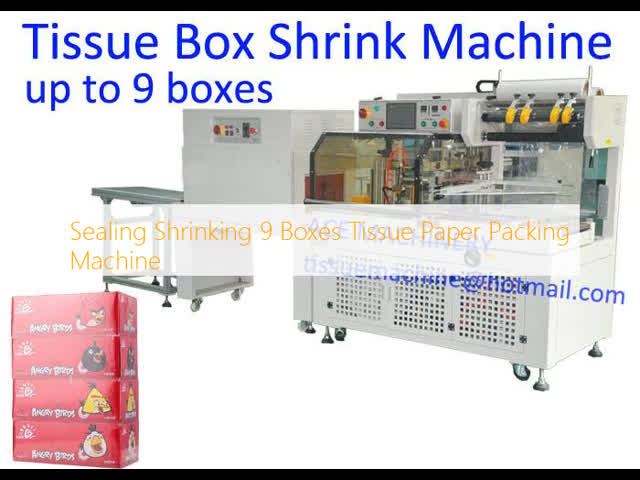 Sealing Shrinking 9 Boxes Tissue Paper Packing Machine