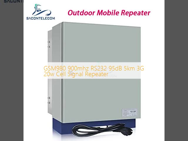 GSM980 900mhz RS232 95dB 5km 3G 20w Cell Signal Repeater
