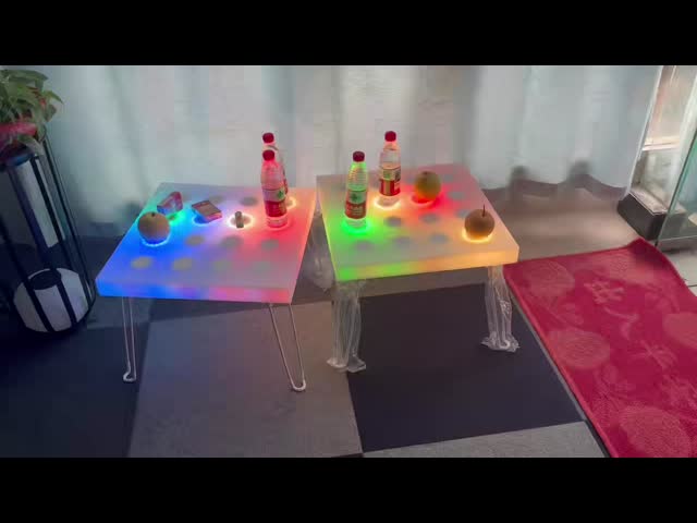 Smart LED Kids Table Foldable Touch Control with Music Player Activity Table with Carry Handle Durable LED Game Table for School or Bedroom