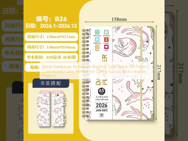 Spiral Hardcover Notebook Binding Type Spiral 100 Pages Customized Color Perfect For Office School And Creative Projects