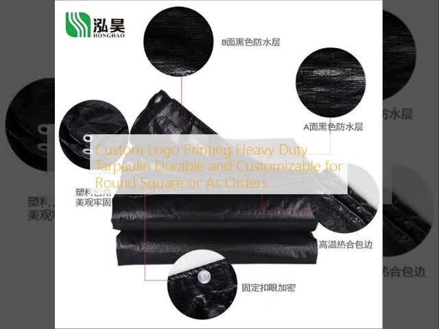 Custom Logo Printing Heavy Duty Tarpaulin Durable and Customizable for Round Square or As Orders