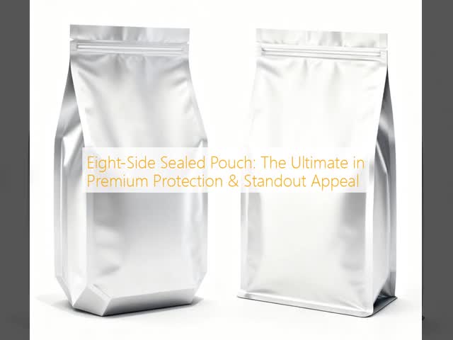 High Barrier Food Grade 8 Side Seal Pouch Flat Bottom Zipper Bag Customised Printing