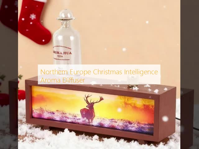 Northern Europe Vintage Aroma Diffuser Real Wood Christmas Usb Flame Humidifier