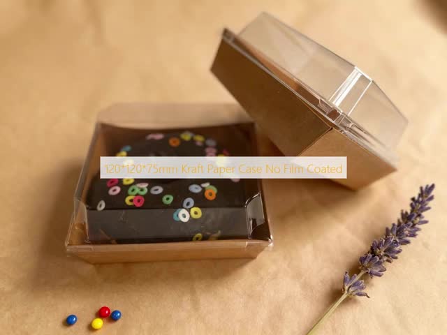 120 X 120 X 75mm Kraft Paper Box No Film Coated 280gsm Food Safe